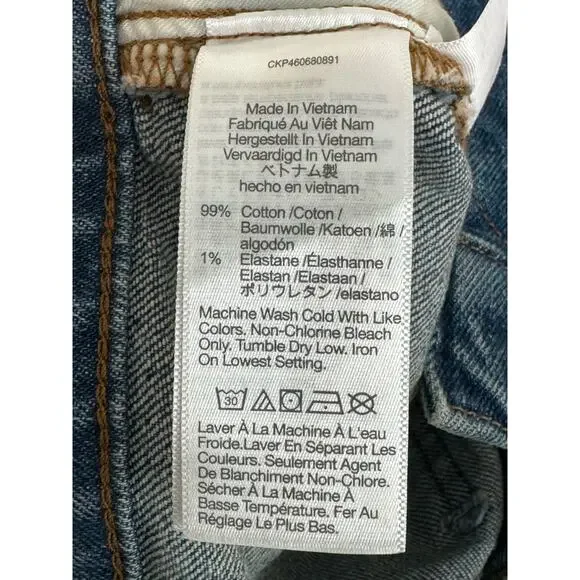 NWT Madewell The Mid-Rise Perfect Vintage Jean in Ainsdale Wash: Knee-Rip Sz 24